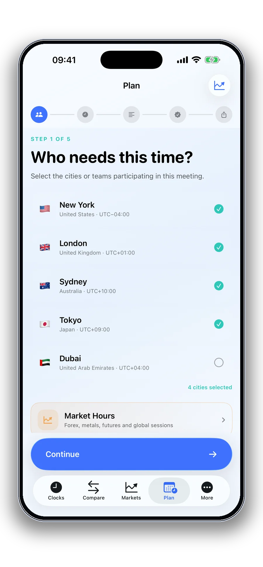 Plan meetings across cities